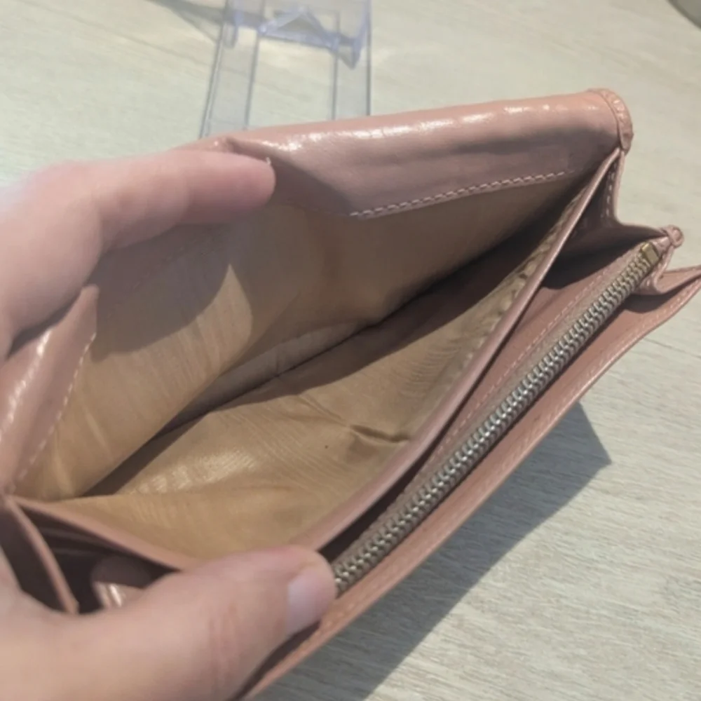 Prada Madras Woven Leather Continental Wallet in Blush Pink With COA